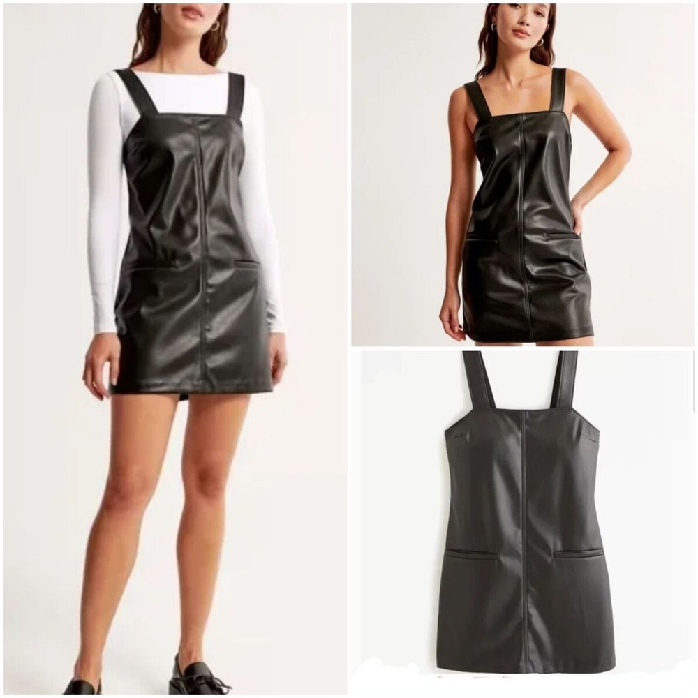 Abercrombie Vegan Leather Mini Dress | Medium Petite